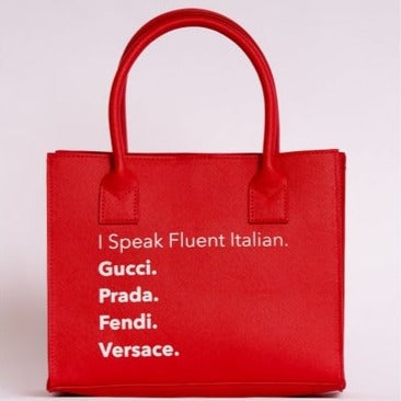 MINI MODERN TOTE - Fluent italian (Red)